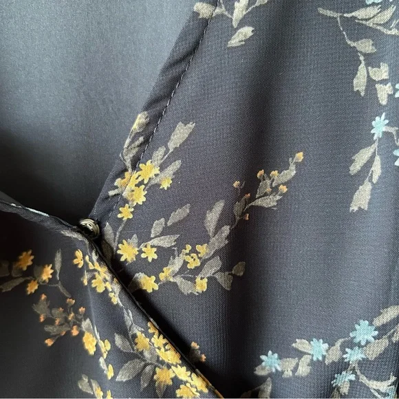 Neesees Dresses The Karlee Orange Creek Modest Maxi Chiffon Navy Floral Dress S - Picture 5 of 12